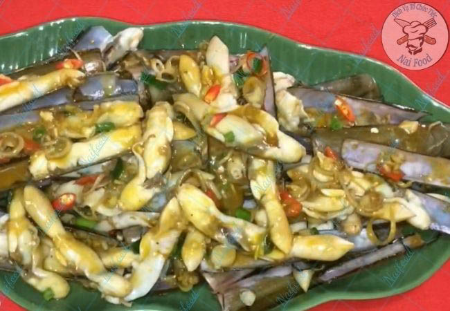 Thành phẩm ốc móng tay xào sả ớt Thành phẩm ốc móng tay xào sả ớt